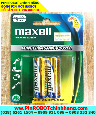 Maxell LR6(GD)2B; Pin AA 1.5v Alkaline Maxell LR6(GD)2B _Xuất xứ Liên doanh (Vỉ xanh)